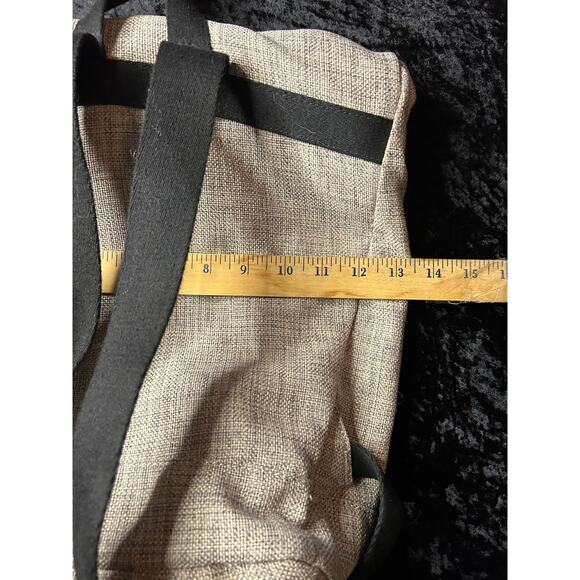 STATE Bags Roll Top Backpack – Gray with Leather Trim Map Print Lining - Picture 5 of 7